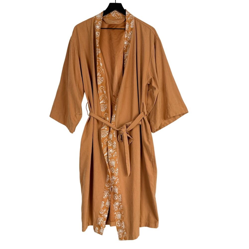 Breathe Terracotta Brown Hawaiian Trim Robe Womens - S/M